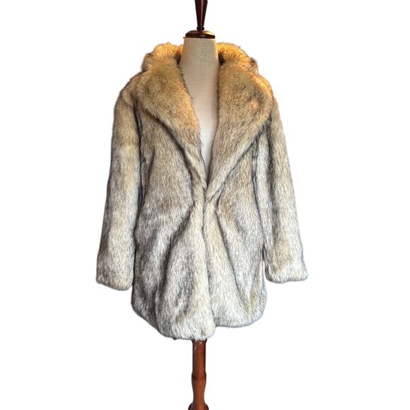 MINKPINK Faux Fur Coat | Medium | Leopard Lining | Hook Closure - Picture 1 of 11